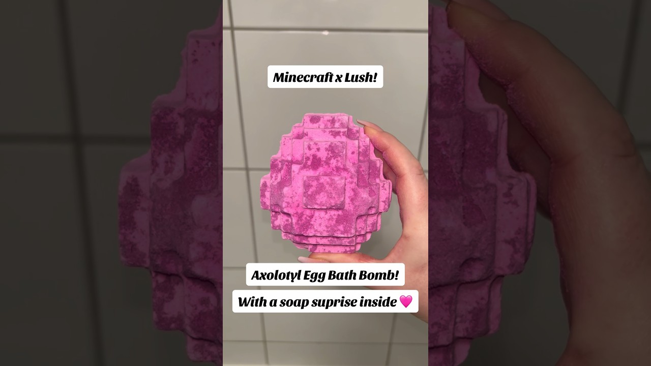 MINECRAFT X LUSH! БОМБА ДЛЯ ВАННЫ &laquo;АКСОЛОТЛЬ&raquo;! Внутри спрятан РЕДКИЙ сюрприз-мыло! 🩷 #lush #minec...