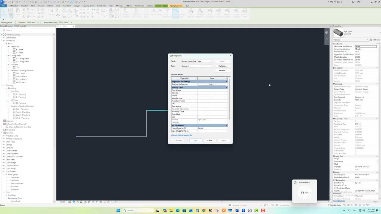Revit MEP عملي | إعداد مشروع كهرباء وميكانيكا احترافي من الصفر – الحلقة 5