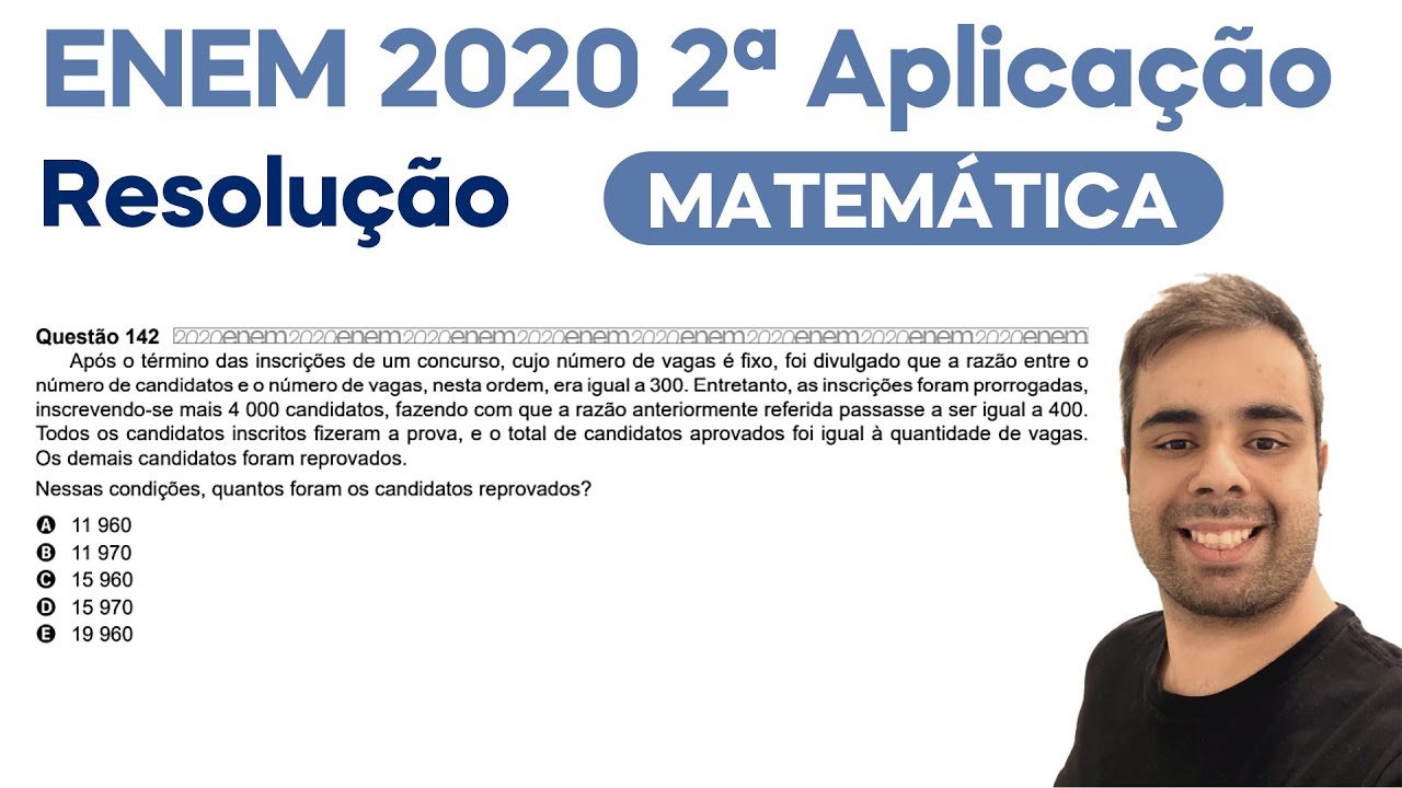 ENEM 2020 - 2ª APL - Após o término das inscrições de um concurso, cujo número de vagas é fixo, foi