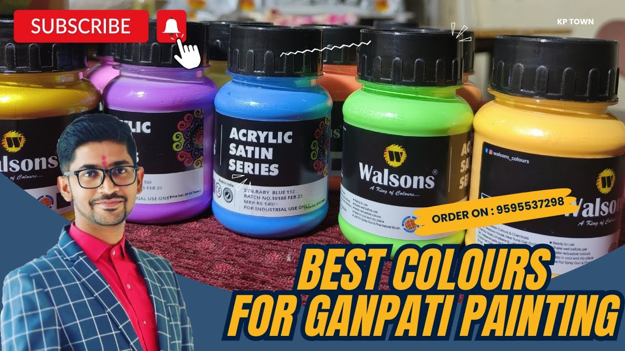 Best colours for Ganpati painting || Walson satin colours by KP TOWN