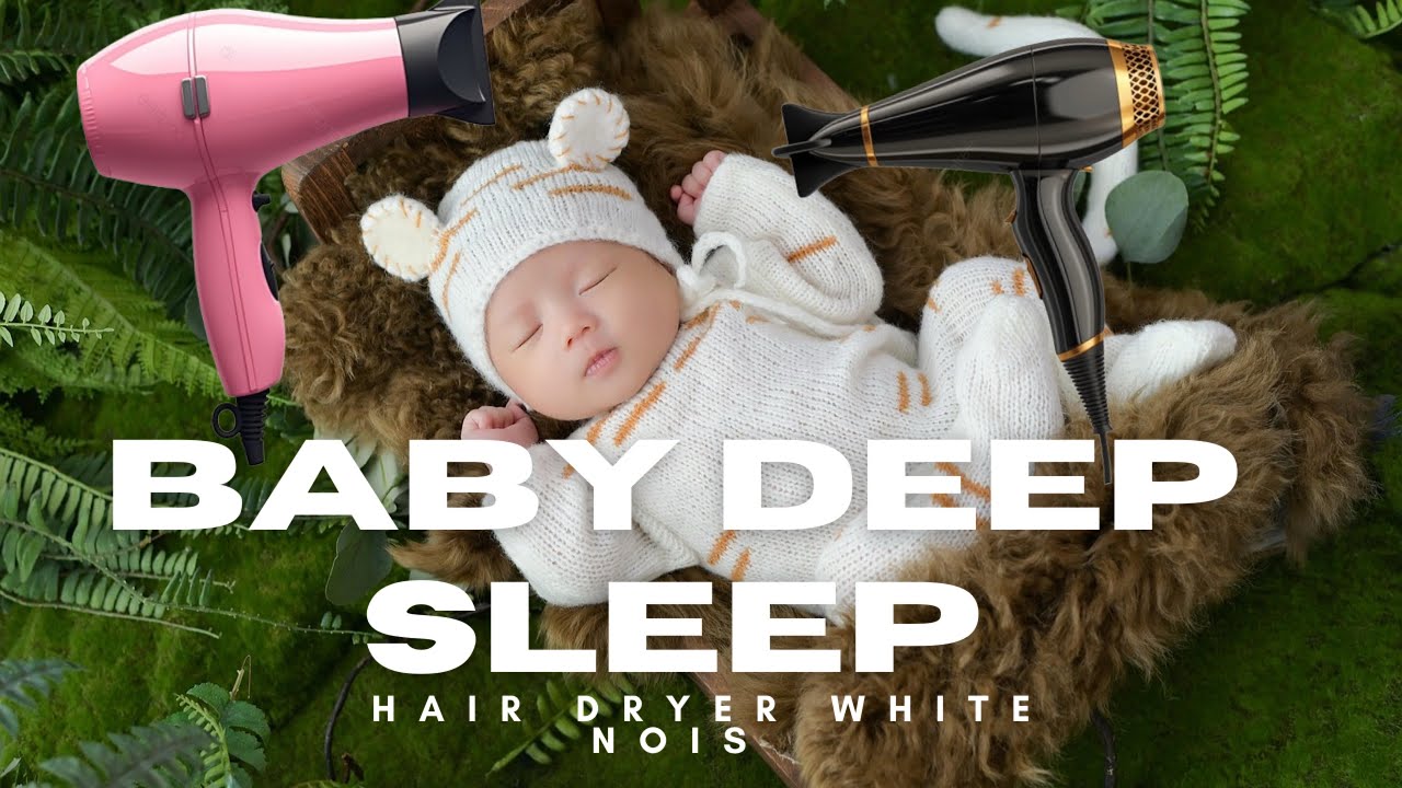 1 hour - baby hair dryer sound to fall  asleep 💤 - hair dryer for babies for deep sleep 