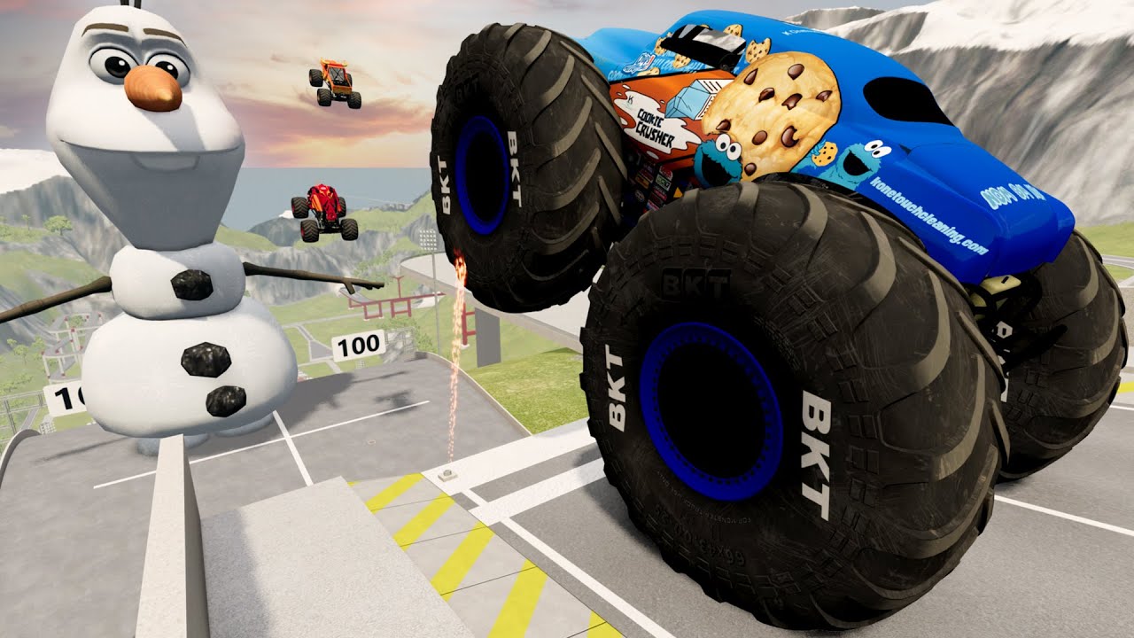 Insane Monster Truck Crashes Into GIANT OLAF | BeamNG Drive - Griff's Garage