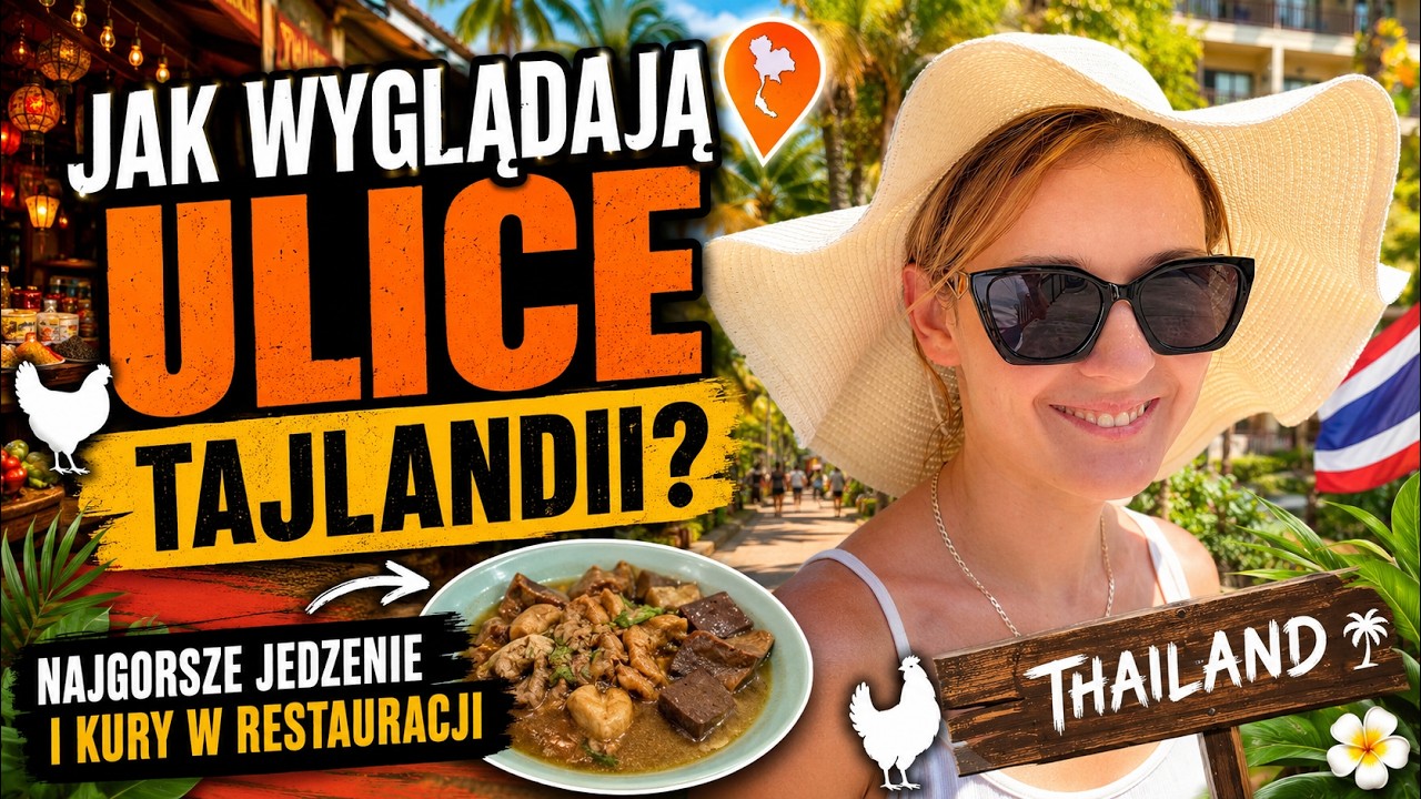 Jak wyglądają ulice Tajlandii? Najgorsze jedzenie i kury w restauracji.