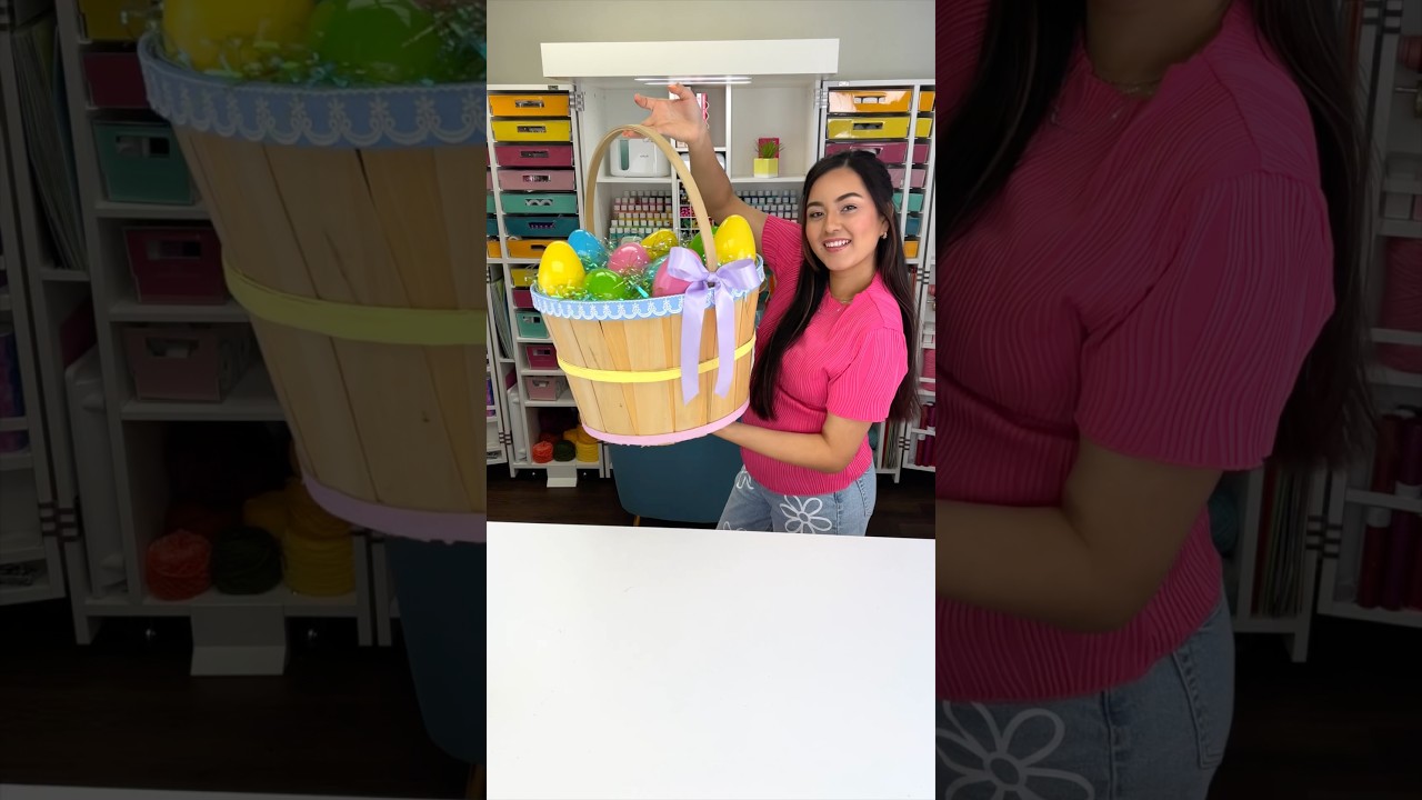 DIY Giant Easter Basket!! 🐰🐣✨ #easter #diyeaster #craft #diycraft #craftprojects #homedecor #diy