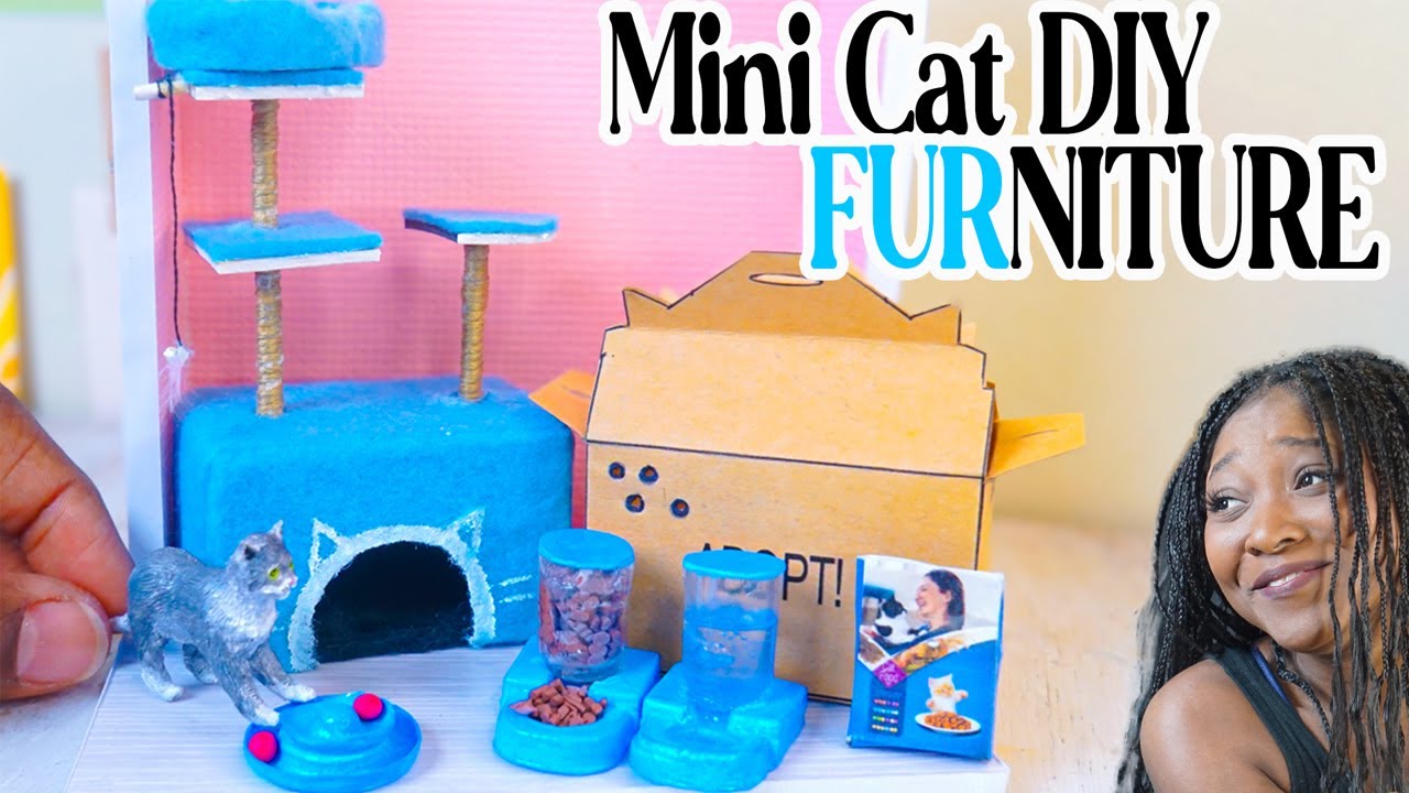 Miniature Cat Furniture DIY | Cat House Diorama 🐈