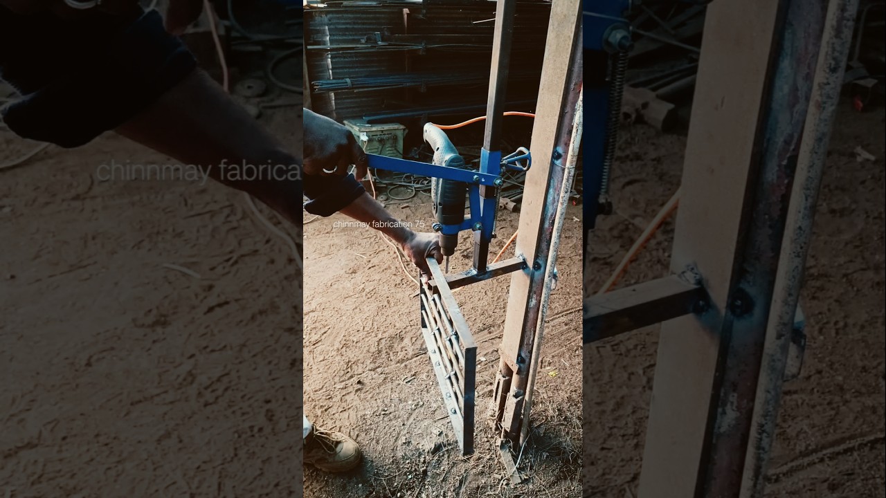 Homemade hand drill machine stand #stand #drillmachine #fabrication