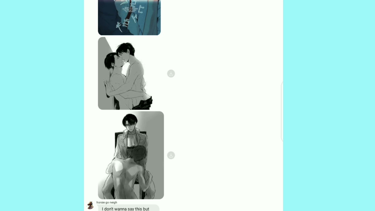 Aot texts || hanji (aka my mommy) exposed Eren and Levi || ft. ereri (kinda 13+ ?? idk)