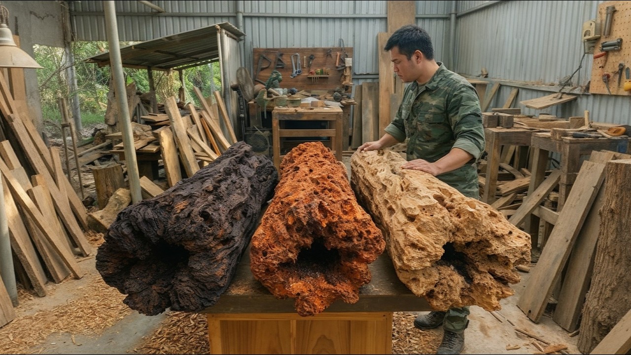 Nobody Wanted These Massive Logs… Until the Young Woodworker Did This || Amazing Woodworking