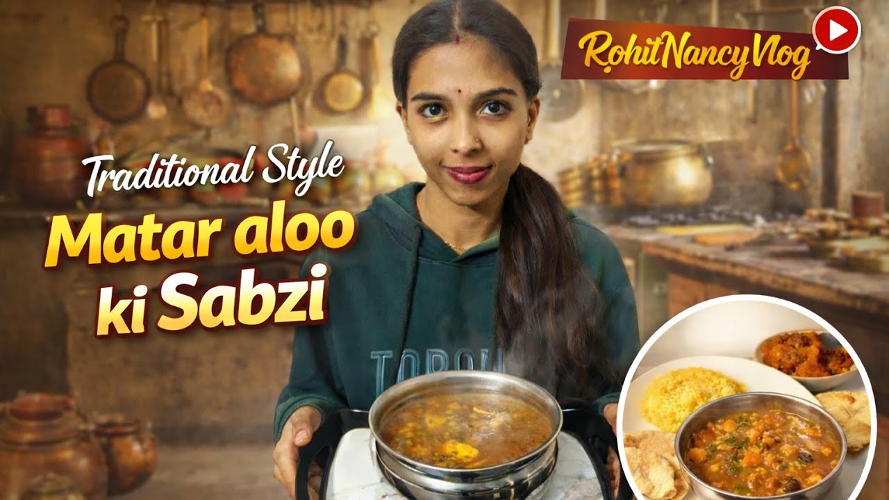 TRADITIONAL ||STYLE MATAR ALOO KI SABZI 😊|| #aloomatar #treditionalrecipe 