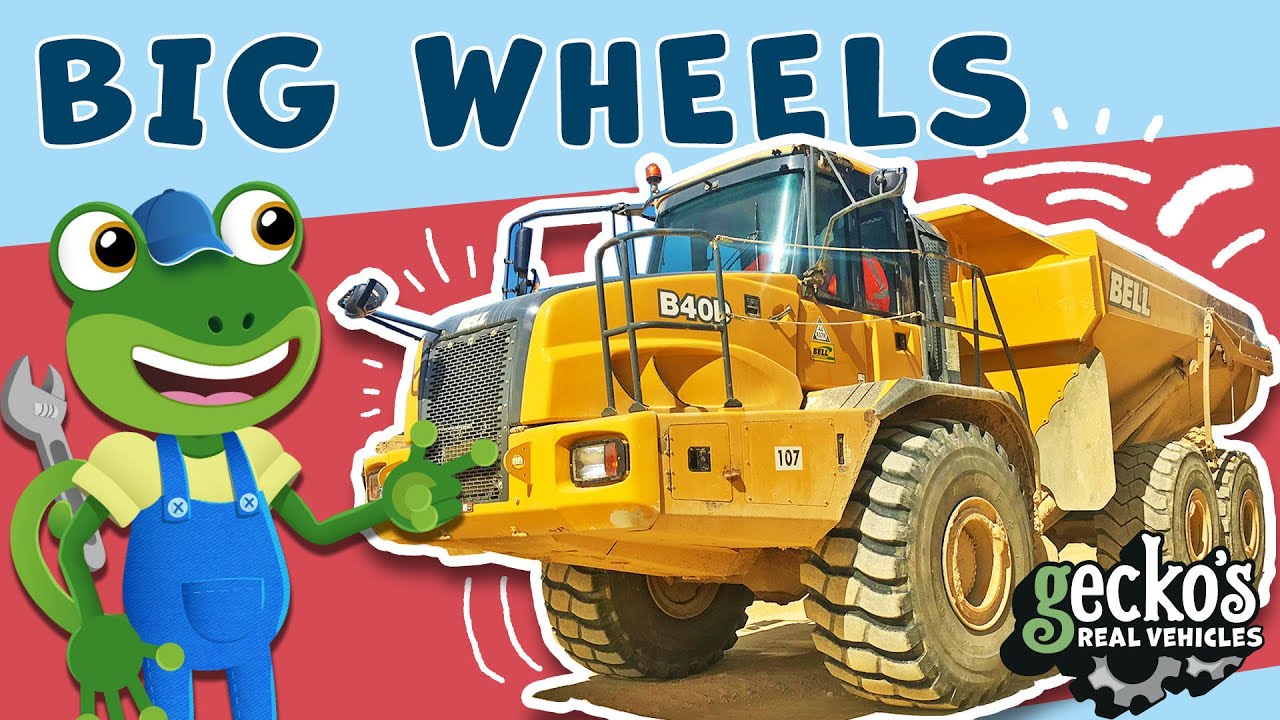 Gecko's Top 5 Big Wheels!｜Trucks For Kids｜Gecko's Real Vehicles｜Learning & Educational Videos
