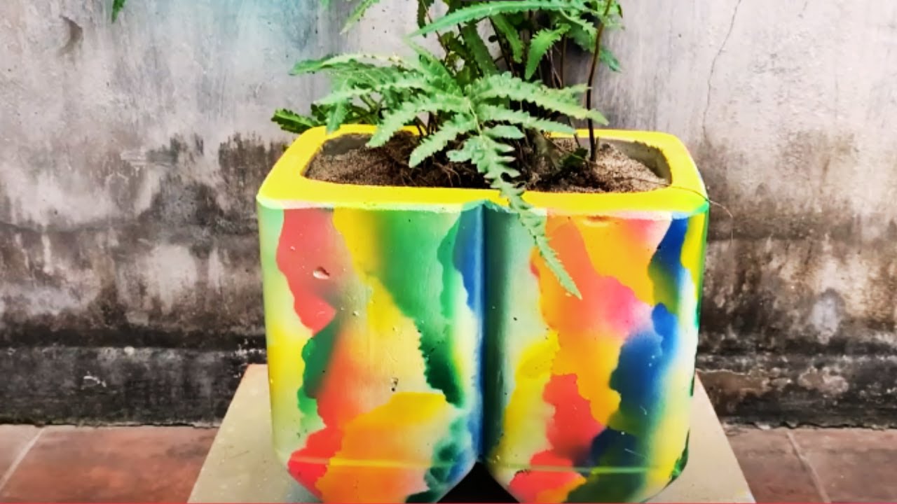 DIY Cement and Plastic Can Flower Pots | Easy and Creative Flower Pot Ideas!