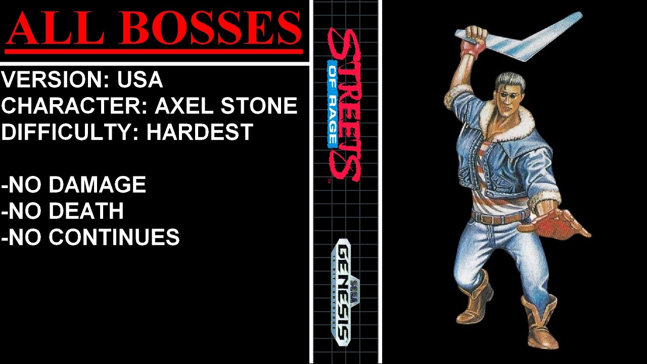 Streets of Rage [USA] (Sega Genesis) - (All Bosses | Hardest Difficulty)