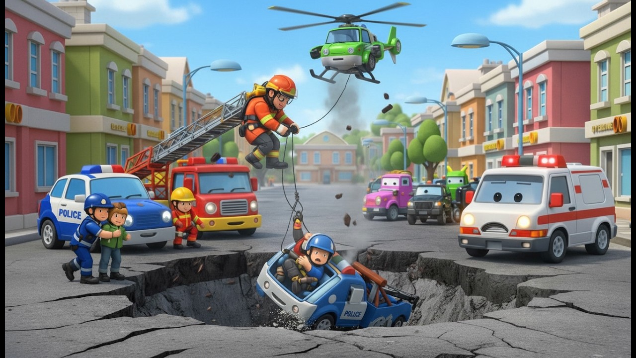 Sinkhole Rescue Mission! 🚔 Robocar POLI Safety Series | Brooms Town Emergency!