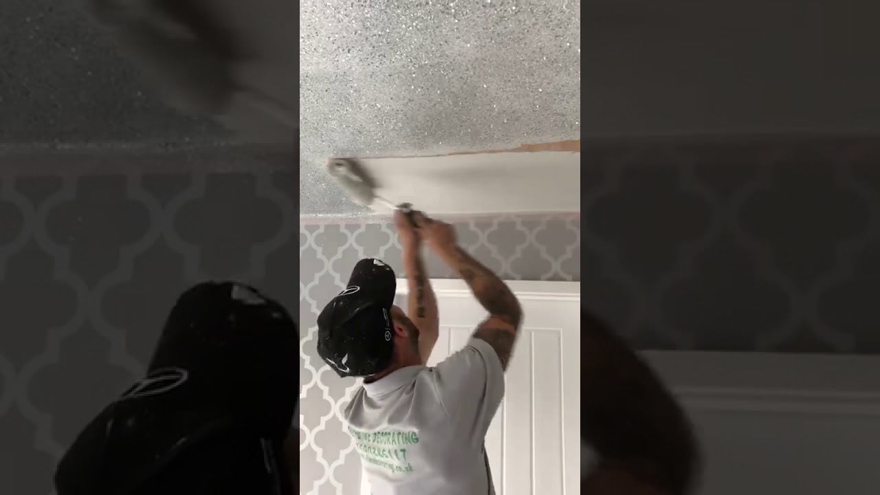 Glittered ceilings & walls. Metallic Silver Glitter ceiling