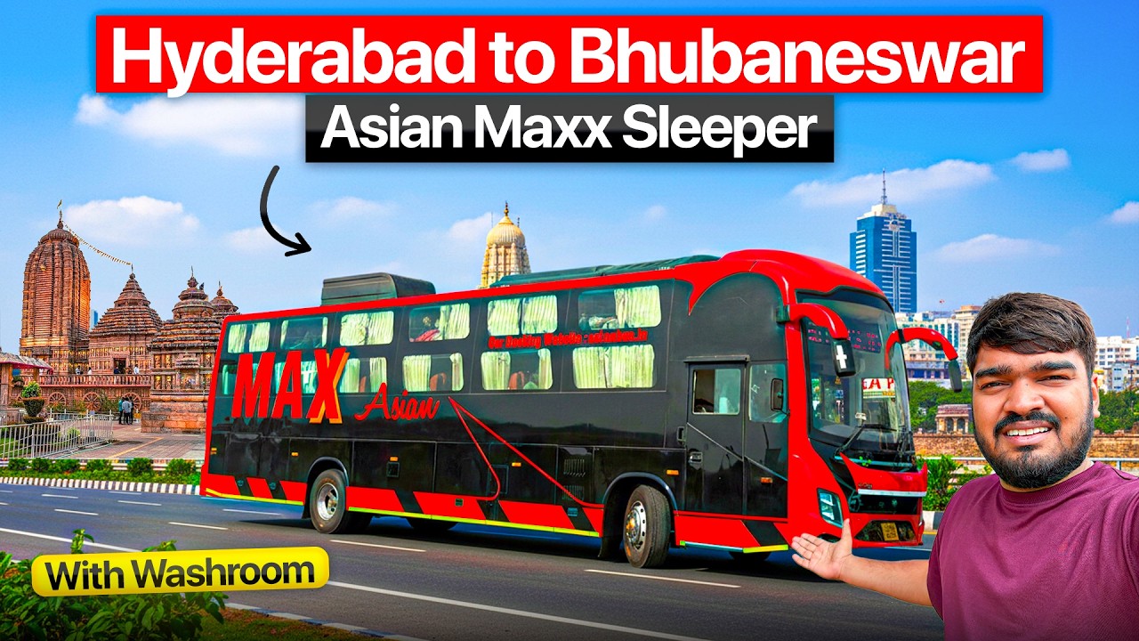 Hyderabad to Bhubaneswar Asian Maxx AC Sleeper | Washroom Bus Journey Review
