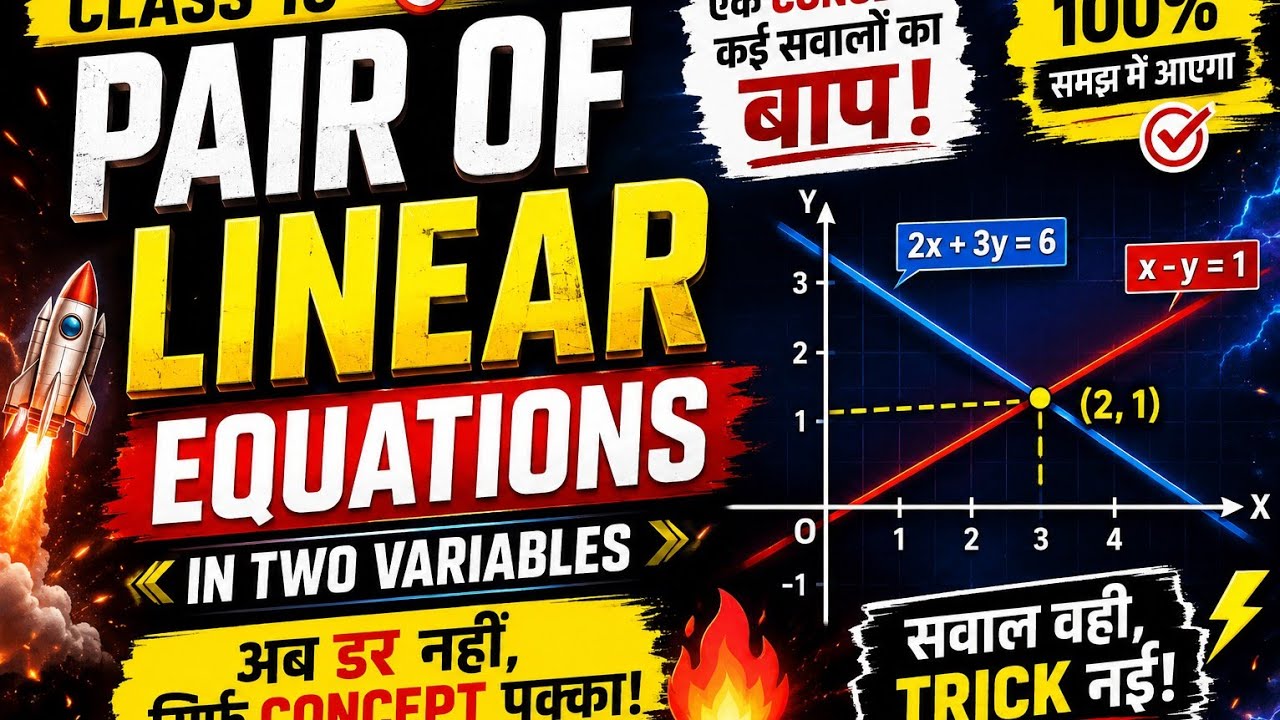 Pair of linear equation in two variable (दो चर वाले रैखिक समीकरण)