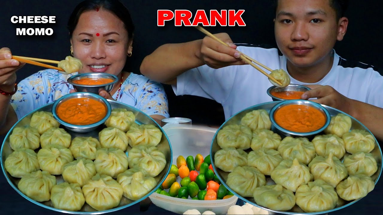 CHEESE MOMO CHALLENGE AND PRANK 🌶🥵 WITH SON | GANGA OFFICIAL @tham_thapa
