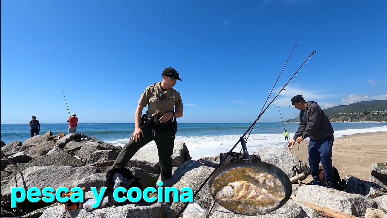 pescando diferentes especies en las Playas de california/ pesca y cocina 🔥🍲🐟