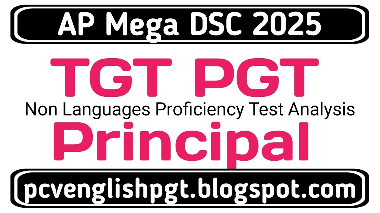 AP Mega DSC 2025 TGT PGT Principal Non Languages Proficiency Test Paper Analysis