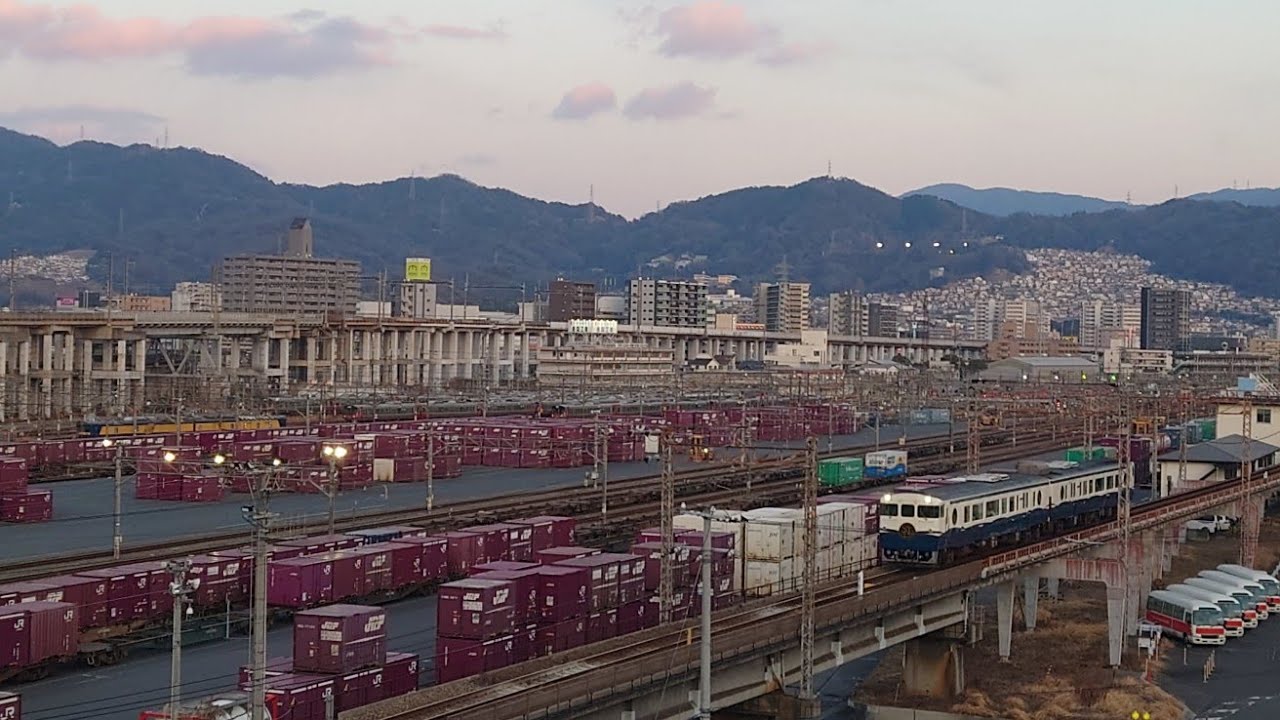 夕方【広島貨物ターミナル駅】を眺めて過ごす(DEC741が停車していた日) 2026/01  #山陽本線 #japan  #railway  #JR貨物 #train 
