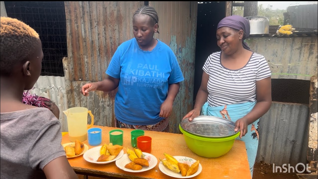 Making Delicious breakfast in Africa Village 