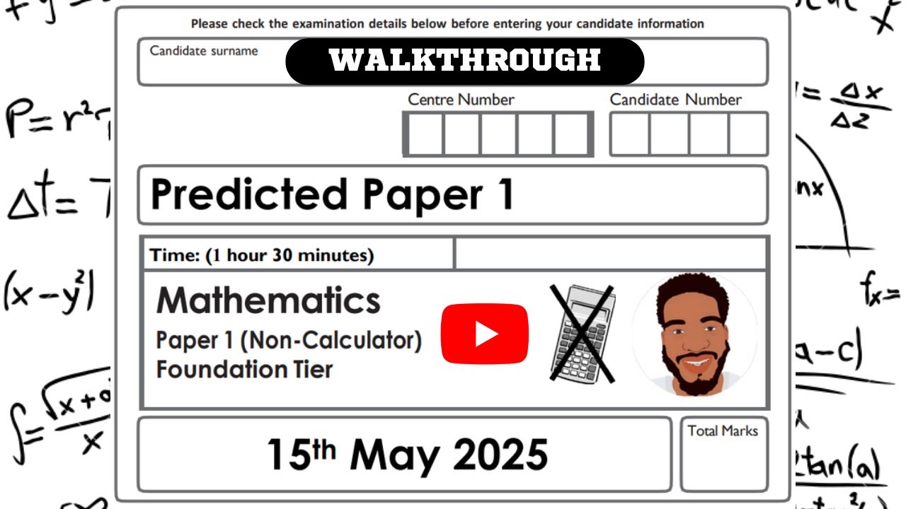 Edexcel GCSE Maths | Predicted Paper 1 | Foundation Tier | May 2025 | Walkthrough | MathsWithDan