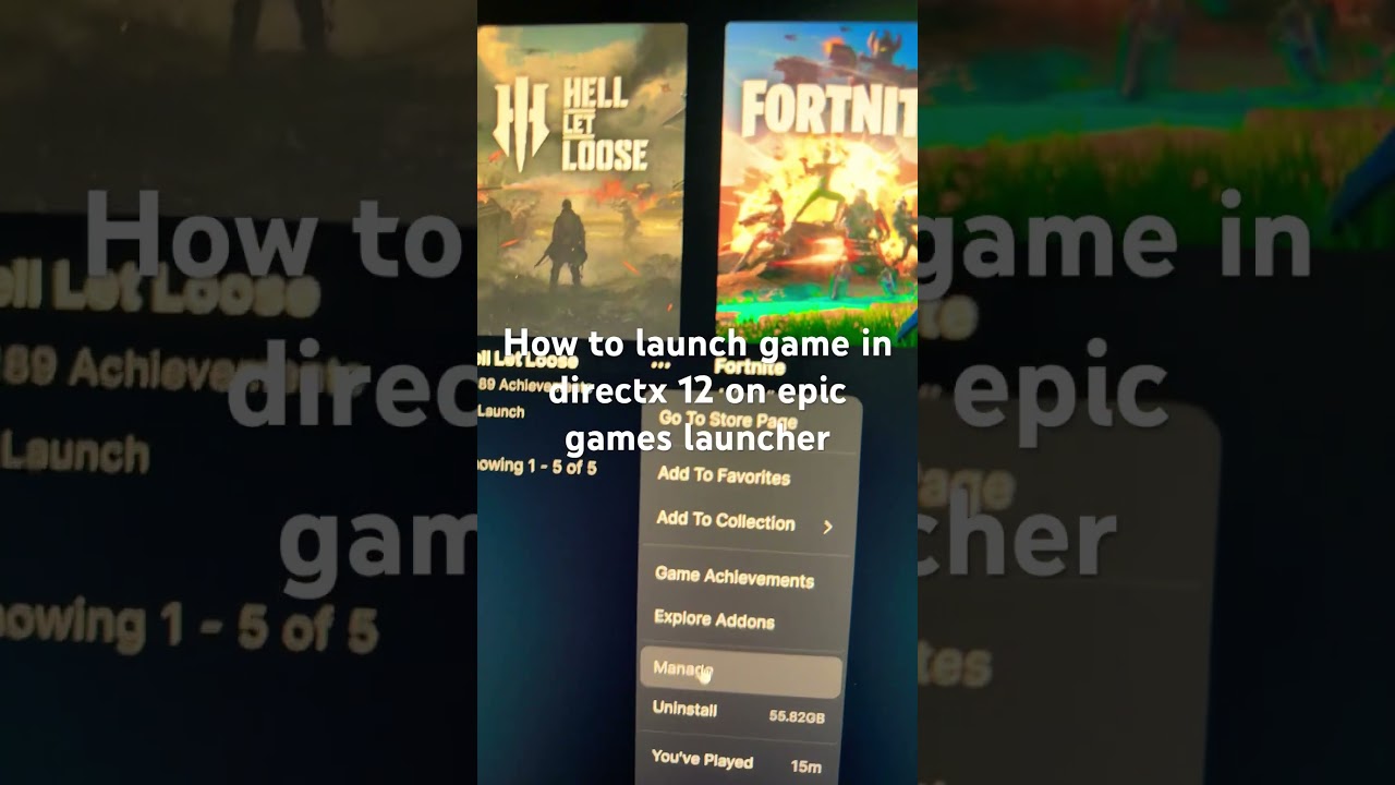 How to launch game in directx 12 on epic games launcher