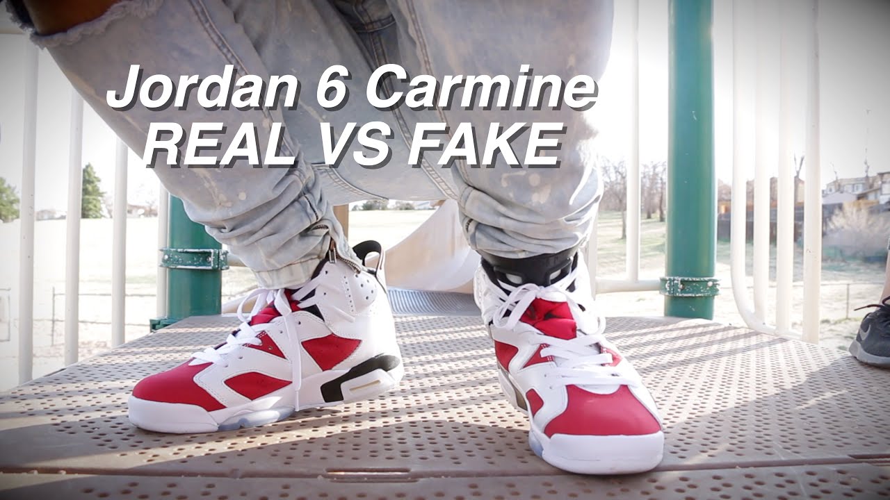 Air Jordan 6 Carmine Real Vs Fake On Foot
