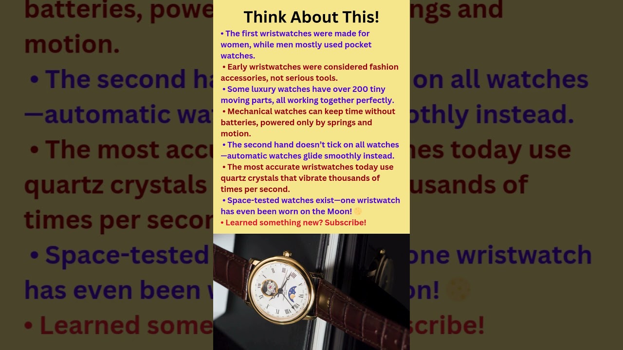 ⌚ Wrist Watches: Tiny Timekeepers With a Big History! 