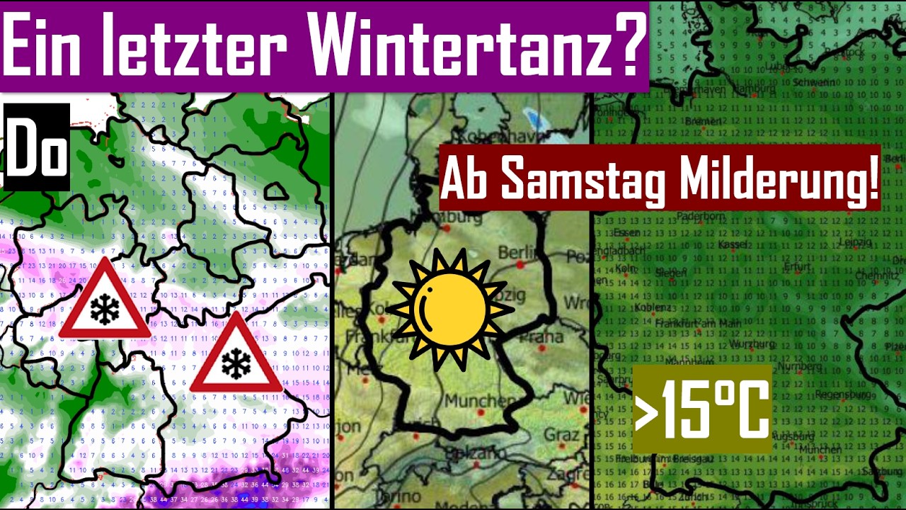 🌨️⚠️Das letzte SCHNEECHAOS des WINTERS am DONNERSTAG? Ab SAMSTAG deutlich MILDER mit REGEN🌡️