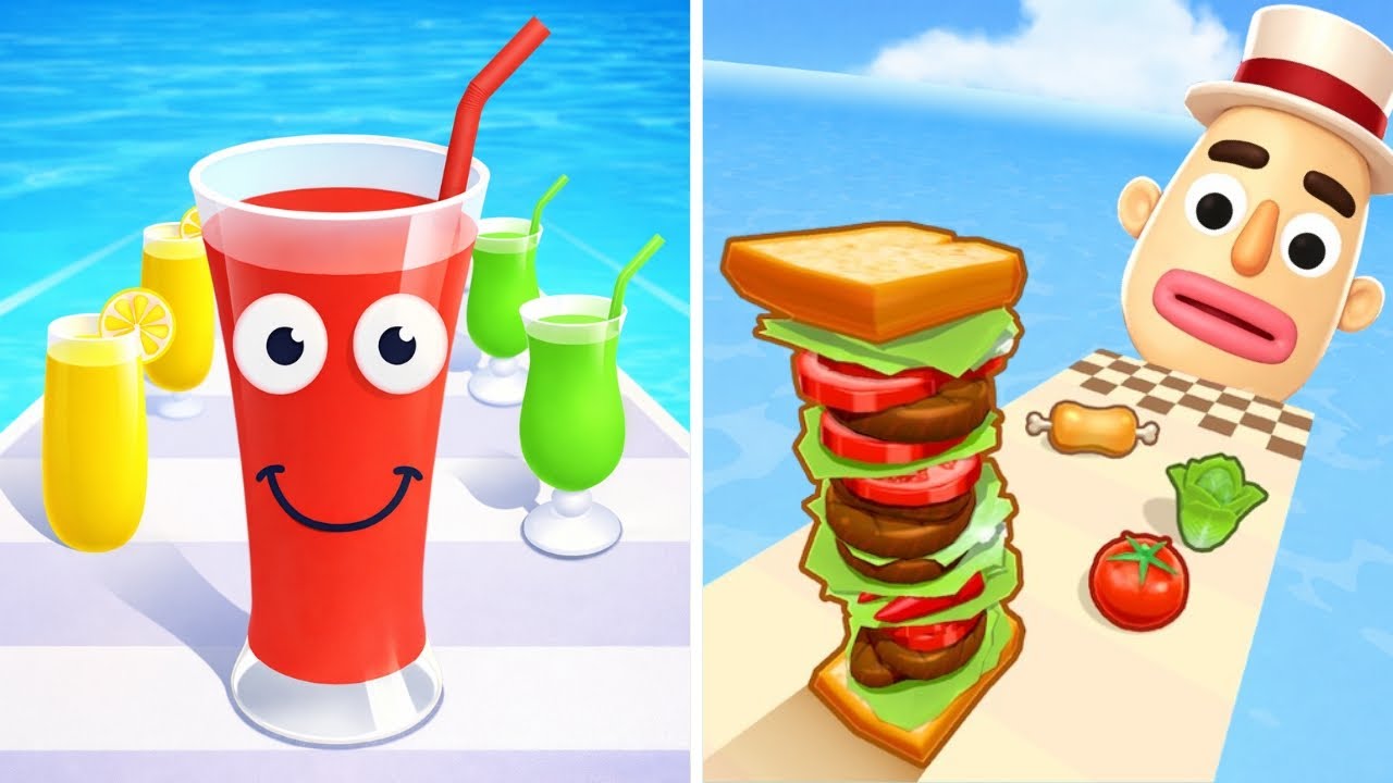 Sandwich Runner vs Juice Run Gameplay | Food Stacking Battle! 🥪🧃 #vdrsgaming