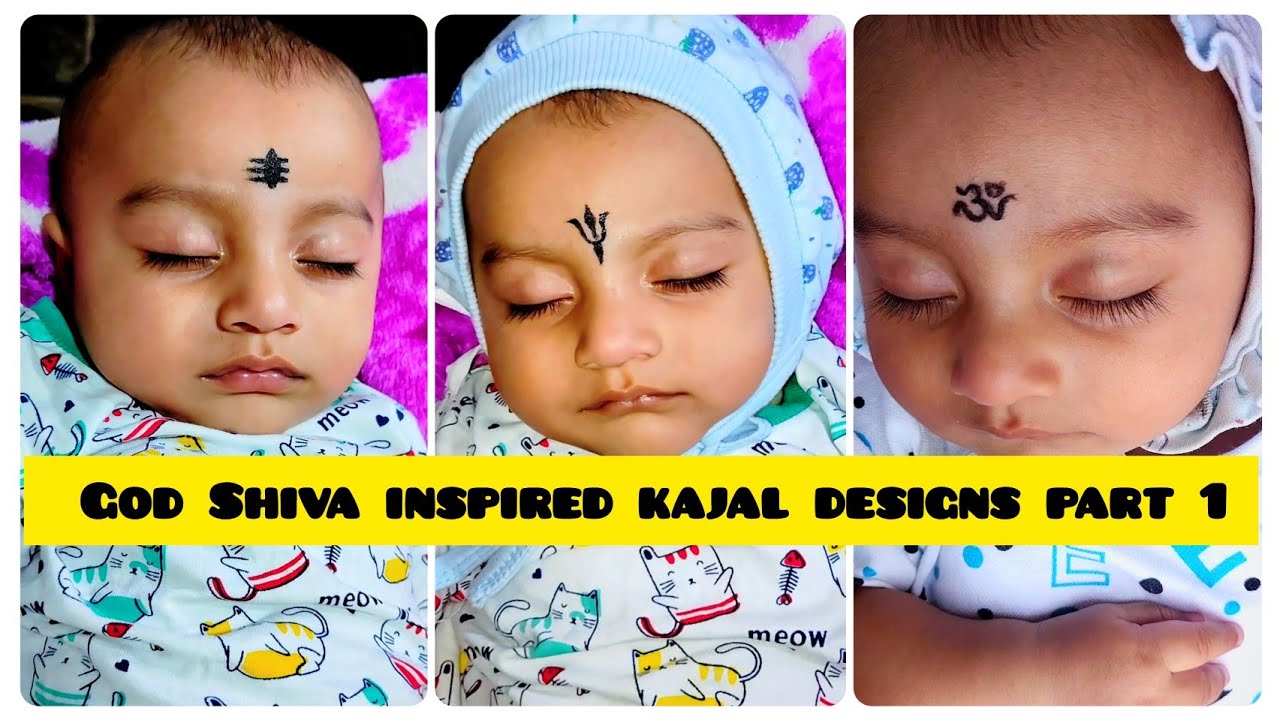 God Shiva inspired baby kajal designs| Baby kajal tika |BabyBottu designs for shivaratri part1