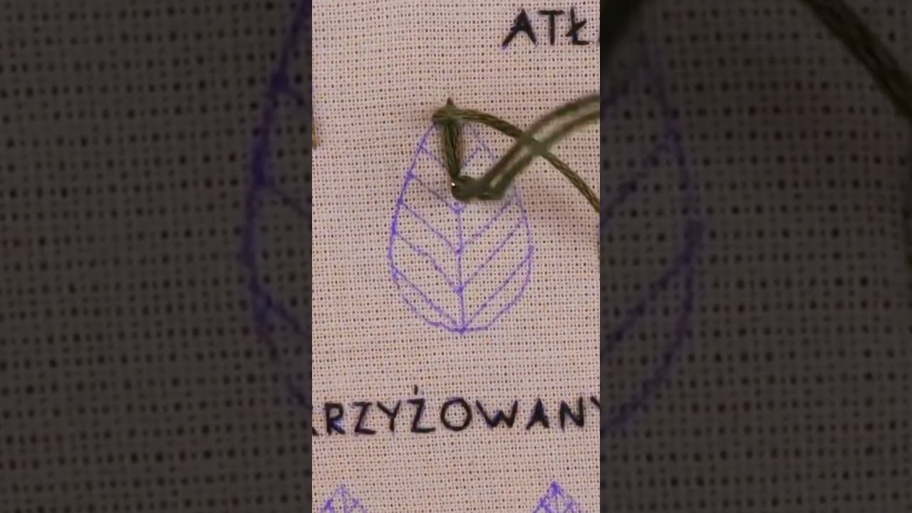 Najprostsze haftowane liście #satinstitch #leafembroidery #embroidery #handembroideryforbeginners
