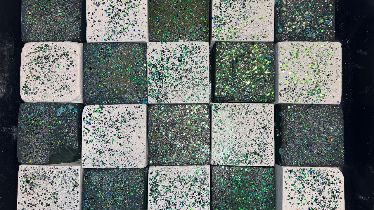 ASMR // 20 GYM CHALK BLOCKS // GREEN DYED & PLAIN JANE  // SATISFYING VIDEO