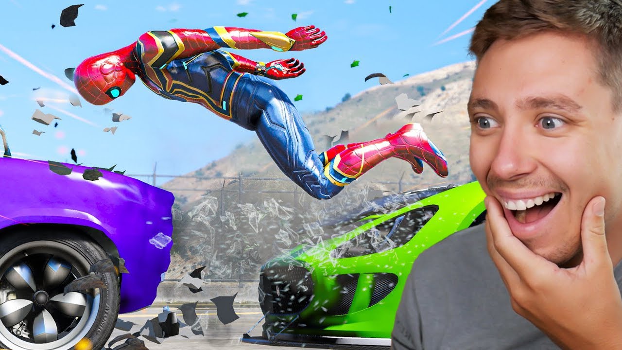 Reacting To EPIC Spider-Man Crashes in GTA 5