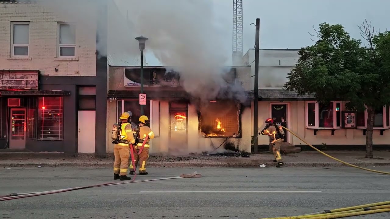 Raw Video of the Fire Bomb at CJ Radio Swan River