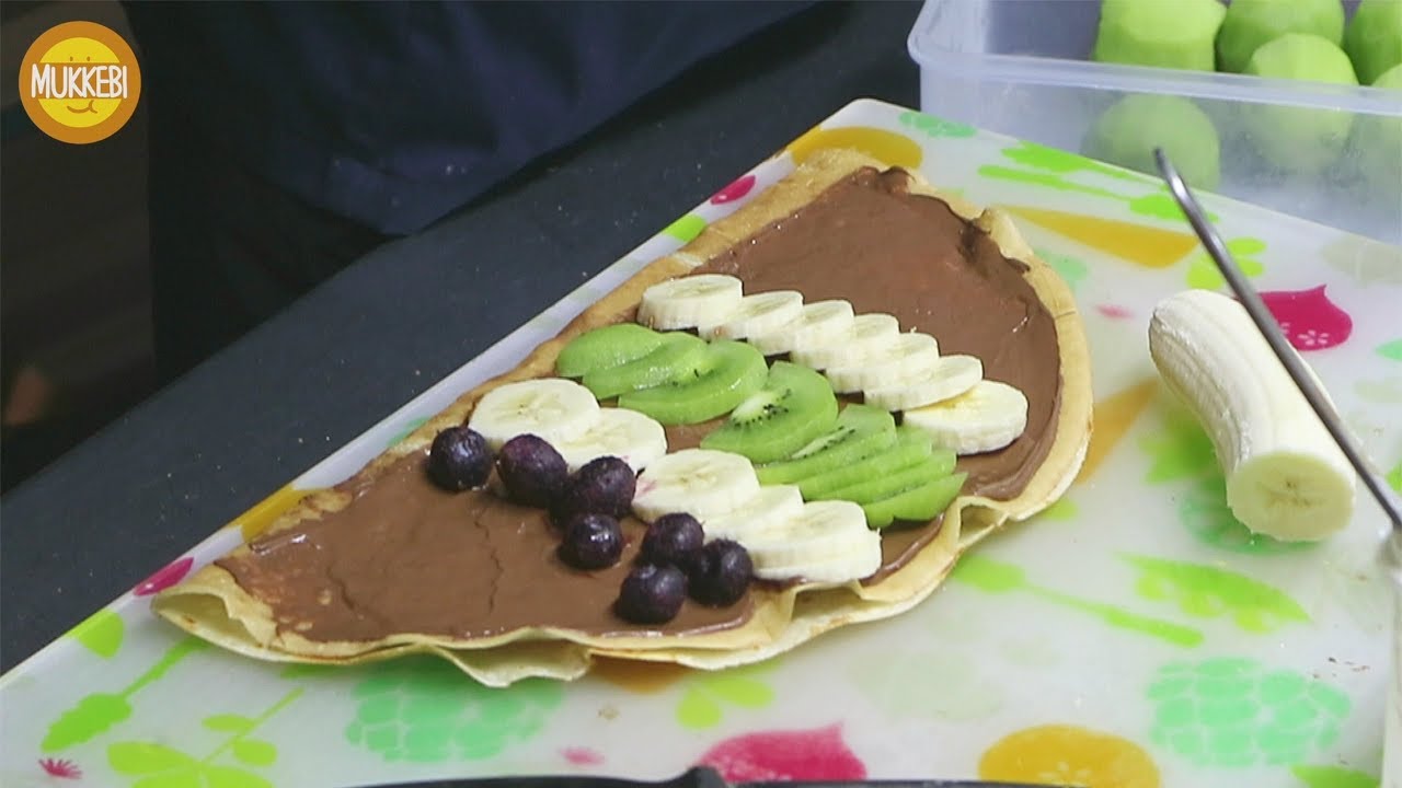 인사동 │ 키위 바나나 크레페 │ Crepe with Whipped Cream │ 한국 길거리 음식 │ Korean Street Food