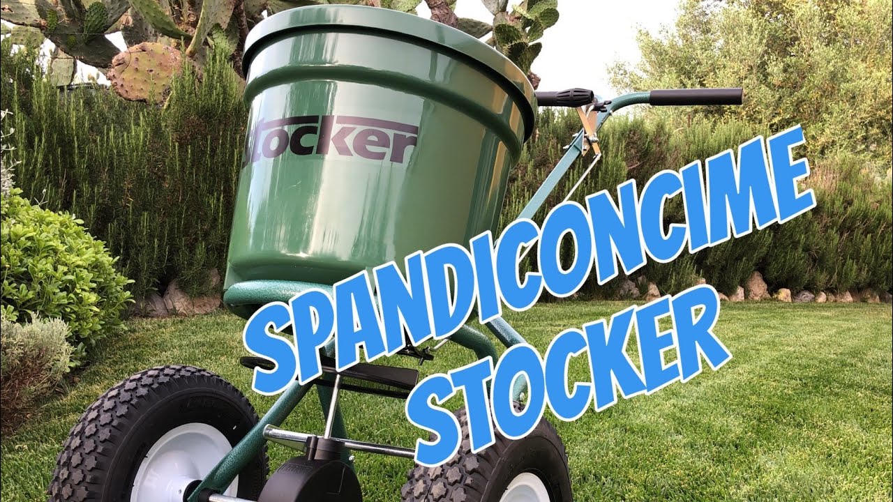 Carrello spandiconcime per prato  Stocker 40 lt.  (un buon compromesso)