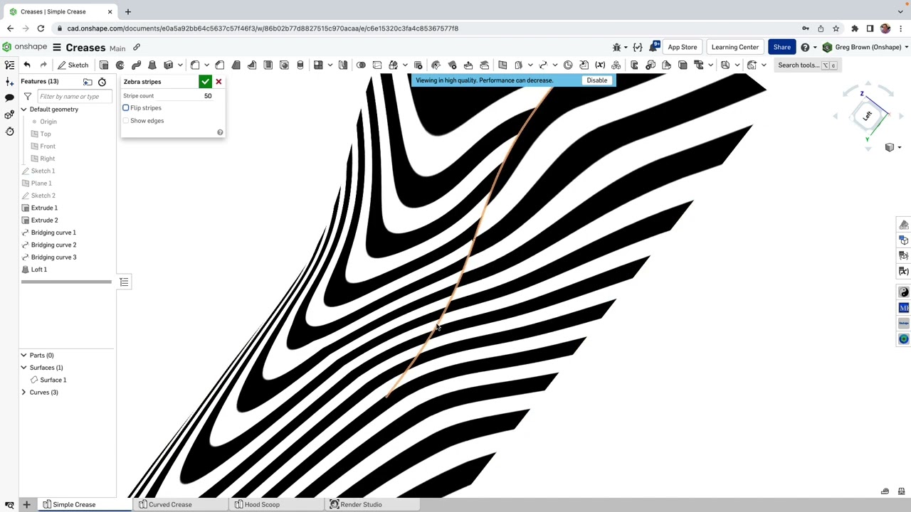 Surfacing in Onshape - exploring diagnostics, bridging curves and loft vs. boundary surface