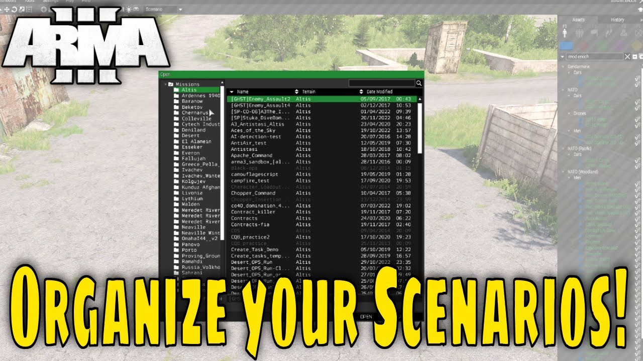 How to Organize your Scenarios based on the Terrain in Arma 3!