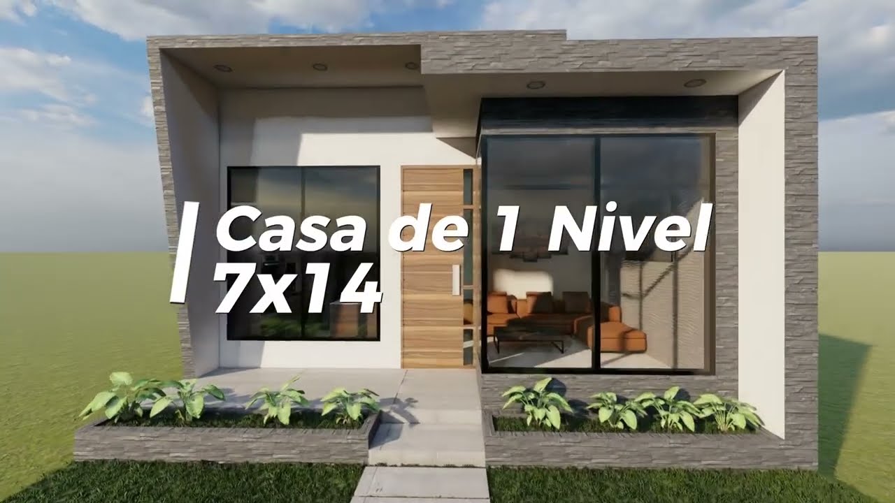 Dise&ntilde;o de Casa 7x14 - 1 Piso