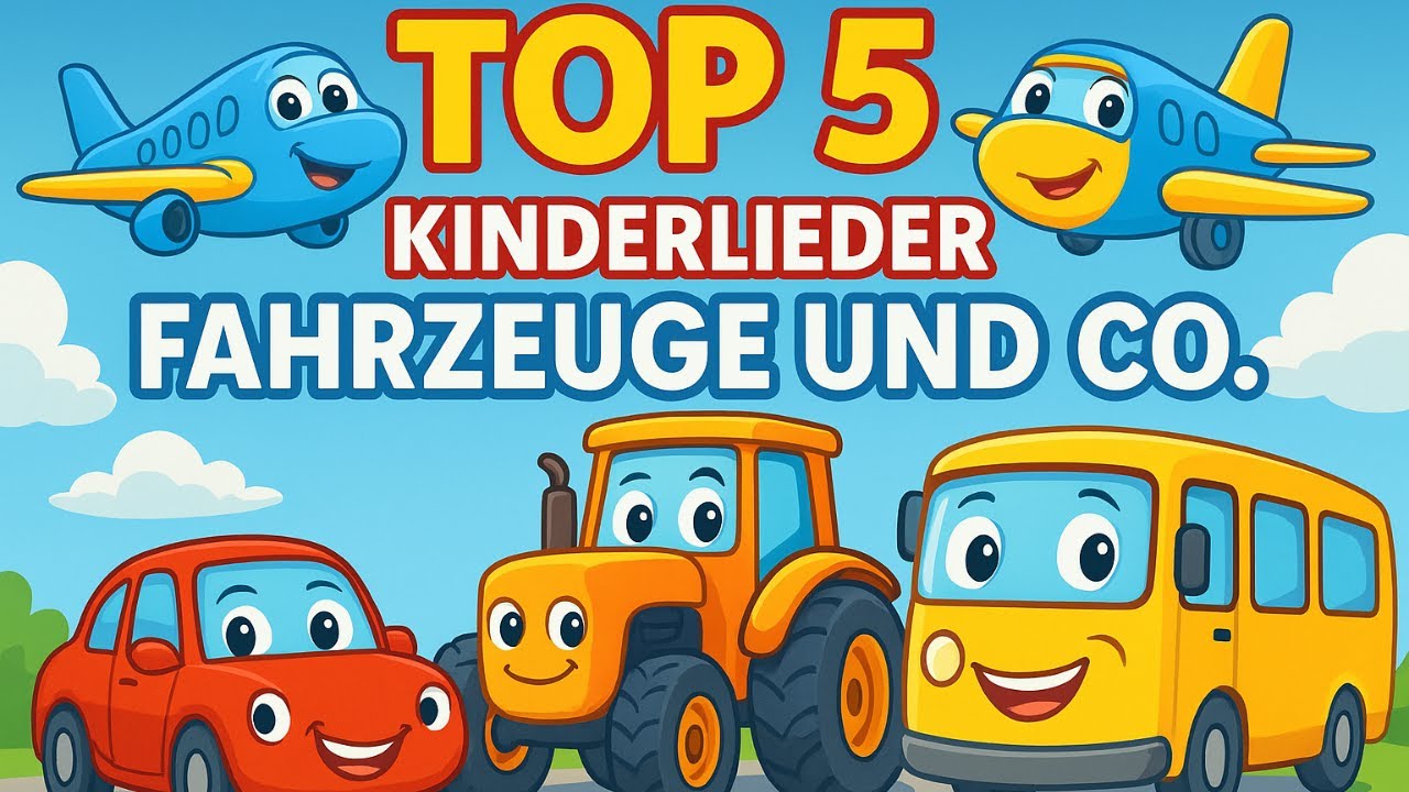 TOP 5 Kinderlieder – Fahrzeuge & Flugzeuge 🎵  Kinderlieder Mix für kleine Entdecker✨