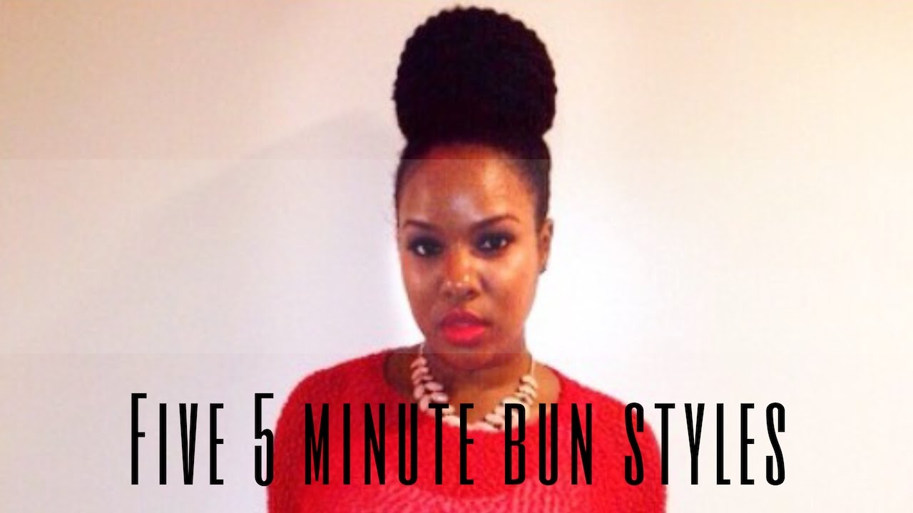 Five 5 Minute Faux Bun Styles | protective styles for short to long natural hair