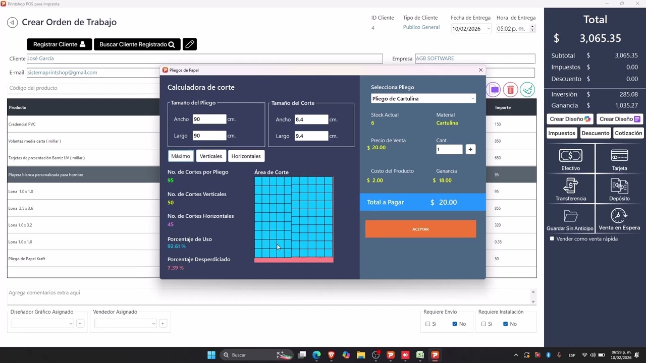 Printshop 5 | Módulo Pliegos