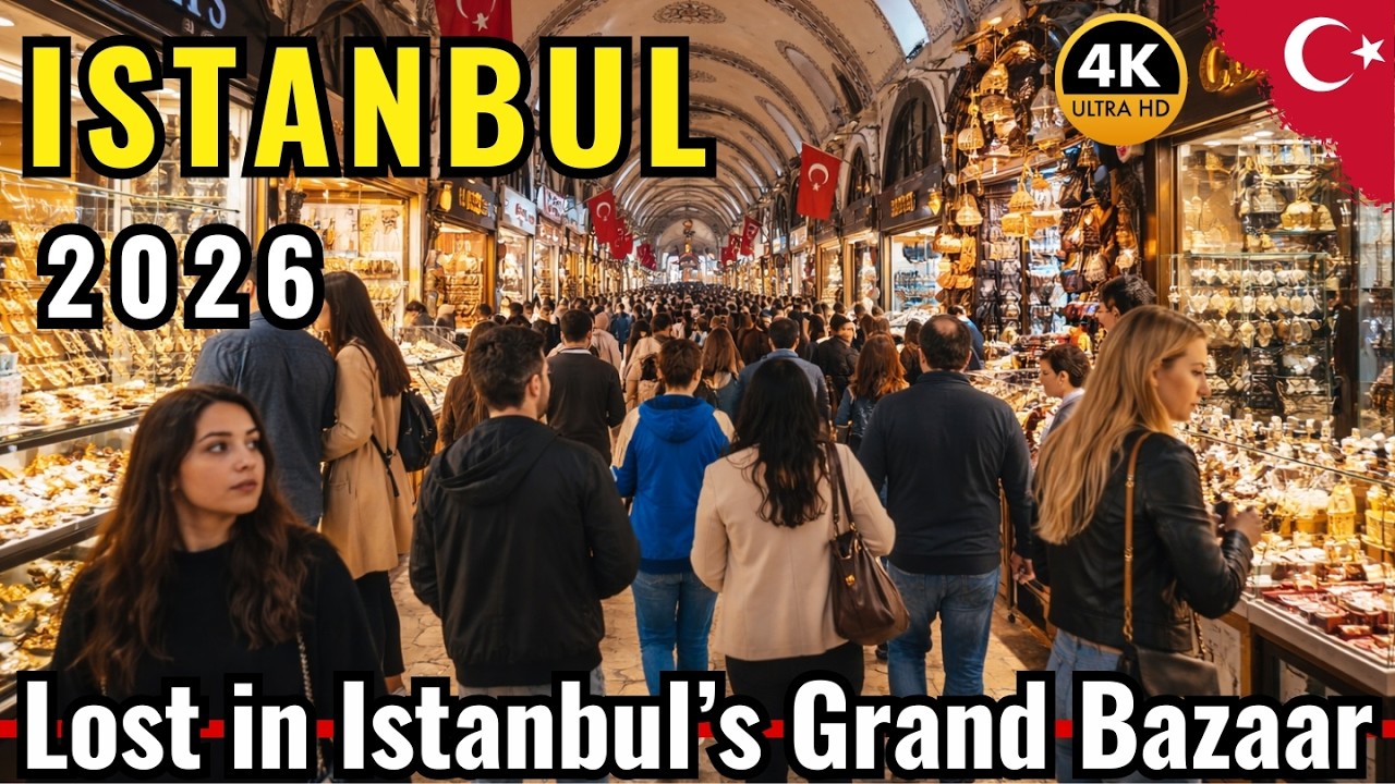 Istanbul 4K Walking Tour l Grand Bazaar Kapalı&ccedil;arşı Full Tour | Real Turkish Market Life
