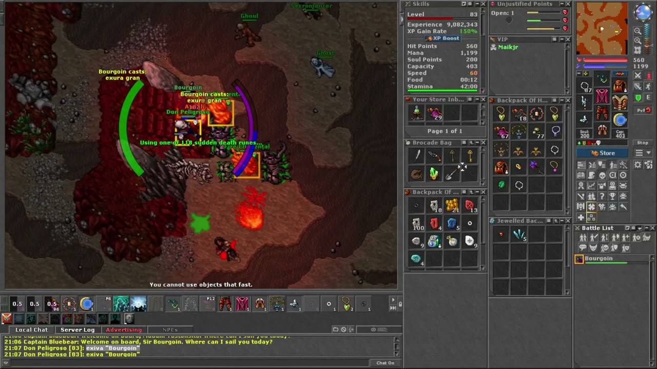 Tibia PK Solidera - Bourgoin 50 Master Sorcerer (Boots of haste, magma legs)