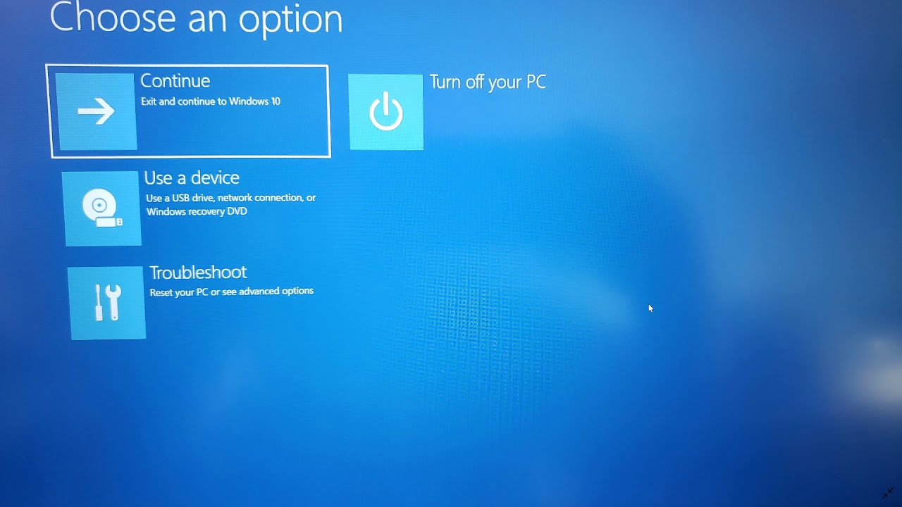 Windows 10 Recovery options at startup explained