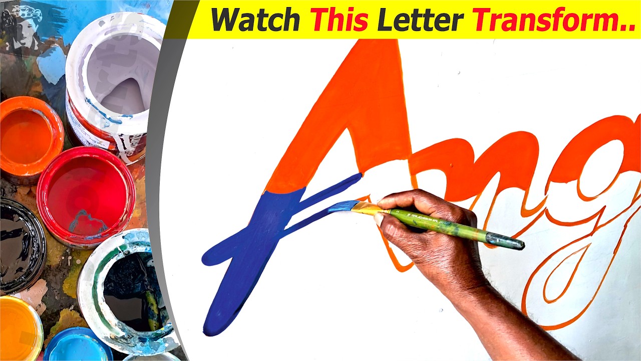 Letter writing Sign Board Painting Typography Design 3d art colors Step by Step key of arts