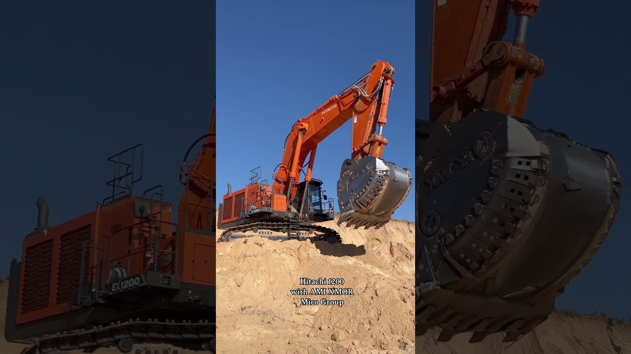 Máy đào Hitachi EX1200 mới với gầu xúc AMI XMOR cỡ lớn