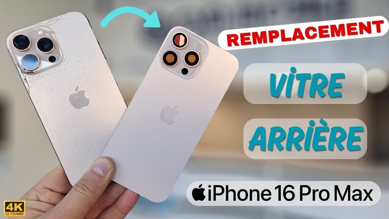iPhone 16 Pro Max vitre arrière fissurée | Réparation rapide et efficace